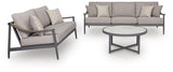 Ocean Gray Beach Outdoor Sofa and Loveseat with Coffee Table Set — product image 2