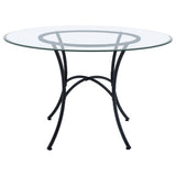 Kline 48-Inch Round Glass Top Dining Table Matte Black — product image 2