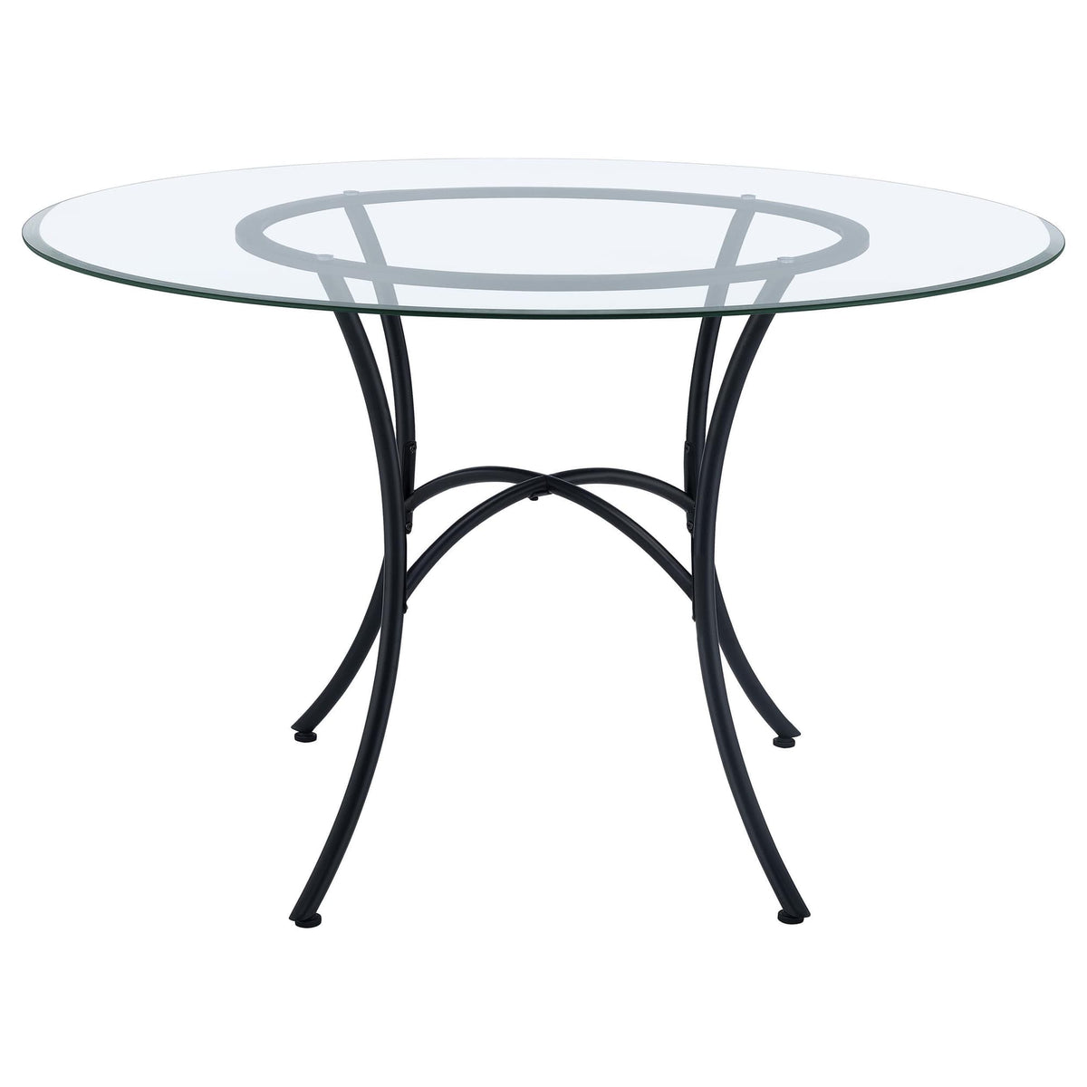 Kline 48-Inch Round Glass Top Dining Table Matte Black — product image 2