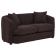 Delroy 2-Seat Stationary Loveseat in Aubergine Polyester Upholstery — product view