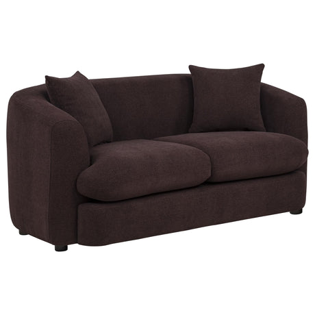 Delroy 2-Seat Stationary Loveseat in Aubergine Polyester Upholstery — product view