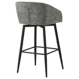 Rainer Charcoal Fabric Upholstered Swivel Bar Chair Set of 2 — product image 7