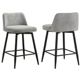 Mellor Grey Fabric Upholstered Swivel Counter Chair Set of 2 — product view