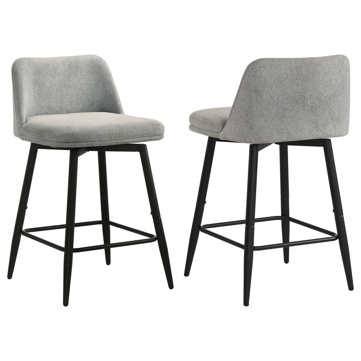 Mellor Grey Fabric Upholstered Swivel Counter Chair Set of 2 — product view