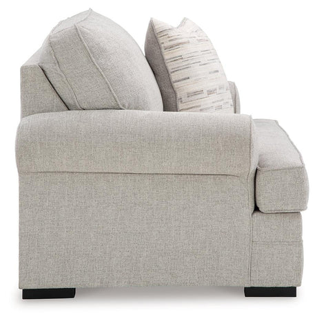 Eastonbridge Shadow Chenille Oversized Chair accent pillow detail