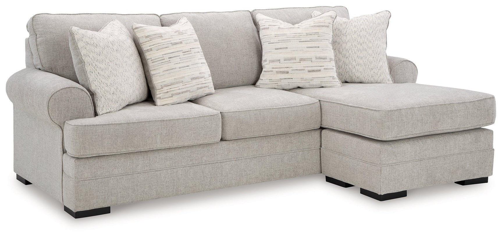 Side view of Eastonbridge Shadow Chenille Sofa Chaise