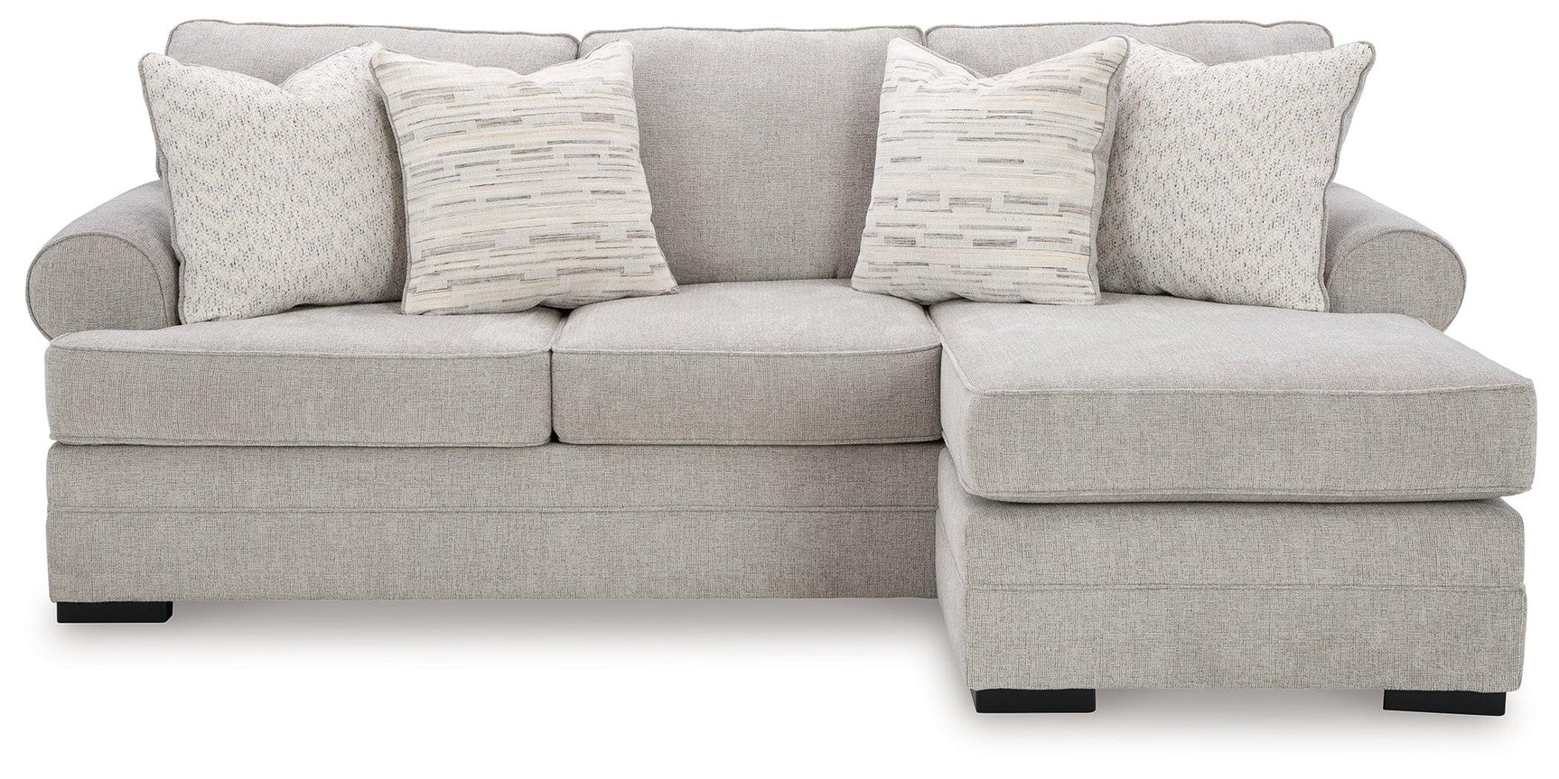 Detail of chenille upholstery on Eastonbridge Shadow Sofa Chaise
