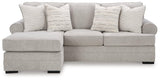 Front view of Eastonbridge Shadow Chenille Sofa Chaise