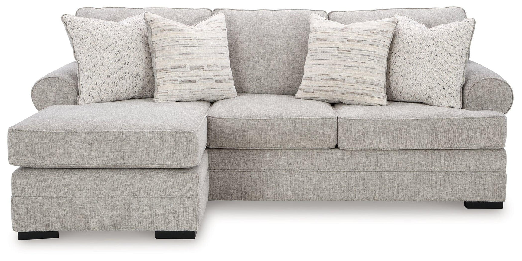 Front view of Eastonbridge Shadow Chenille Sofa Chaise