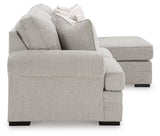 Side angled view of sofa chaise