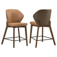 Randolph Upholstered Counter Height Chairs Butterscotch and Brown Set of 2 — product view