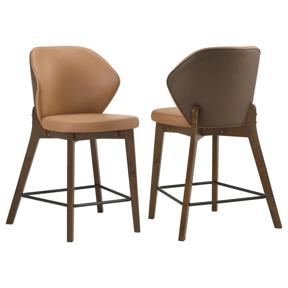 Randolph Upholstered Counter Height Chairs Butterscotch and Brown Set of 2 — product view