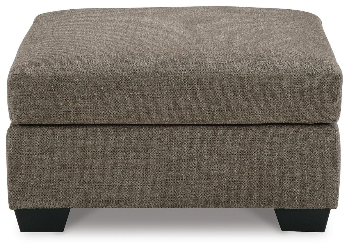 Mahoney Chocolate 2-Piece Sectional with Ottoman — front view