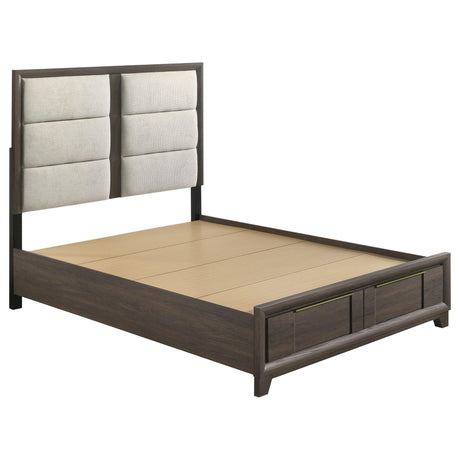 Farre Queen Upholstered Storage Platform Bed Dark Brown — product image 3