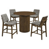 Hamlyn 5-piece Round Wood Counter Height Dining Set in Grey and Walnut — product image 2