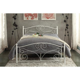 Pallina White Metal Full Platform Bed angled view