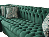 Alternate main view of Emma Green Velvet Double Chaise Sectional sofa