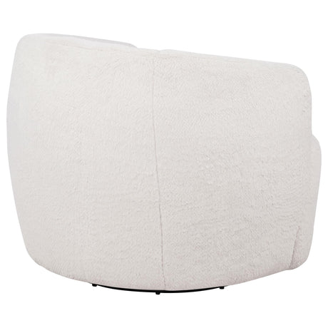 Hudson Faux Fur Swivel Accent Chair Ecru — product image 6
