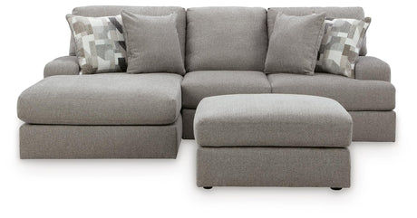 Lindon Smoke 2-Piece Sectional with Chaise and Oversized Accent Ottoman — product image 2