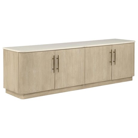Lucaire 4-Door TV Stand for TVs up to 77 Inches Honed Cream and Sandstone — product view