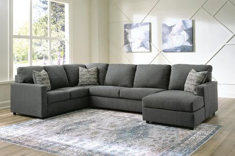 Edenfield Charcoal 3-Piece Sectional with Ottoman - image 1