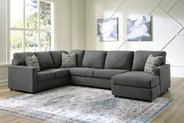 Edenfield Charcoal 3-Piece Sectional with Ottoman - image 1