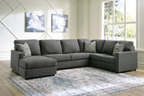 Edenfield Charcoal 3-Piece Sectional with Ottoman - image 1