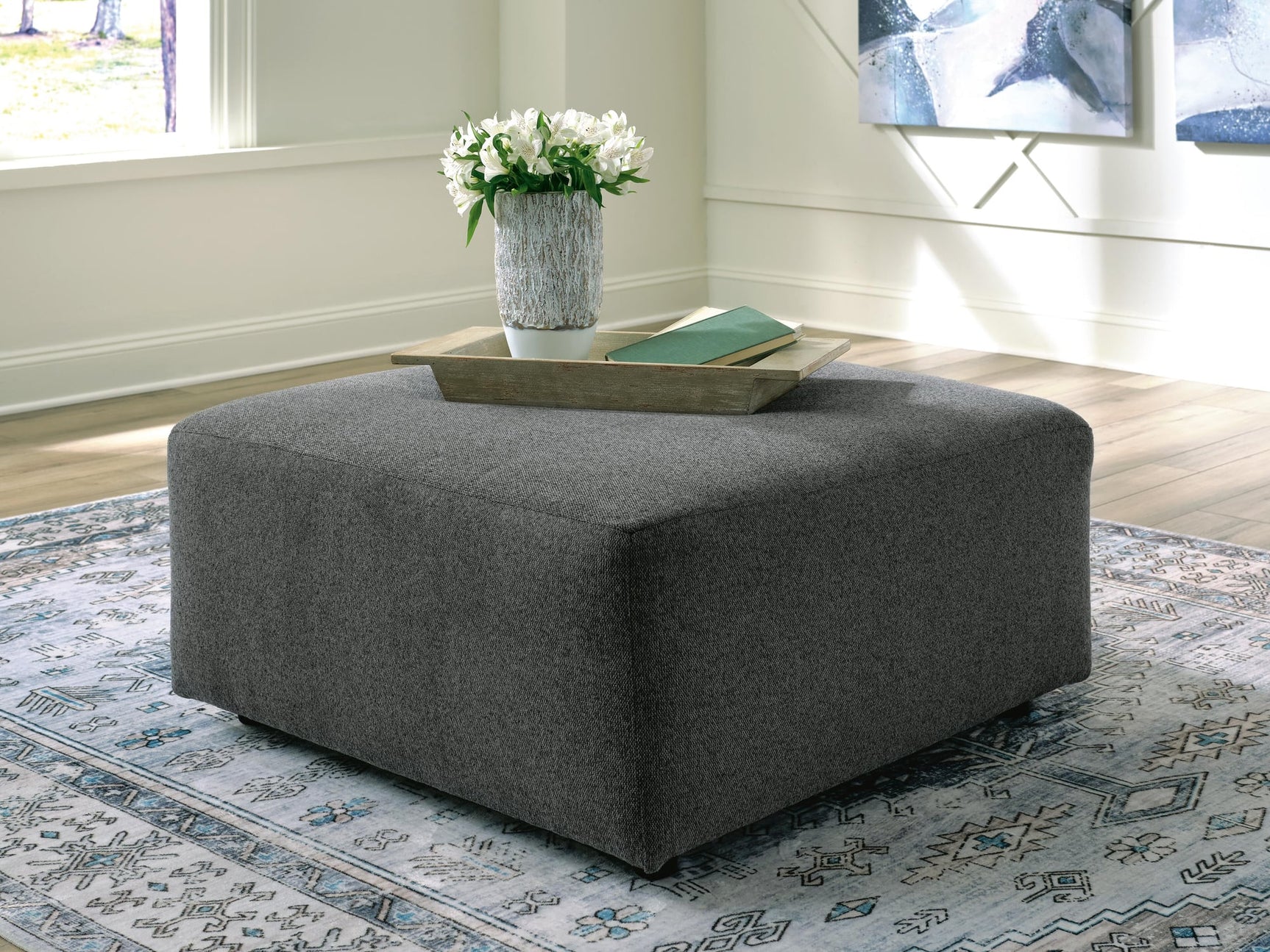 Edenfield Charcoal 3-Piece Sectional with Ottoman - image 13