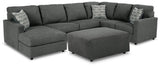 Edenfield Charcoal 3-Piece Sectional with Ottoman - image 2