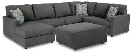 Edenfield Charcoal 3-Piece Sectional with Ottoman - image 2