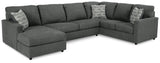 Edenfield Charcoal 3-Piece Sectional with Ottoman - image 3