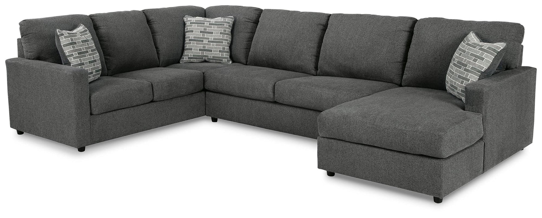 Edenfield Charcoal 3-Piece Sectional with Ottoman - image 3