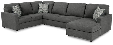 Edenfield Charcoal 3-Piece Sectional with Ottoman - image 3