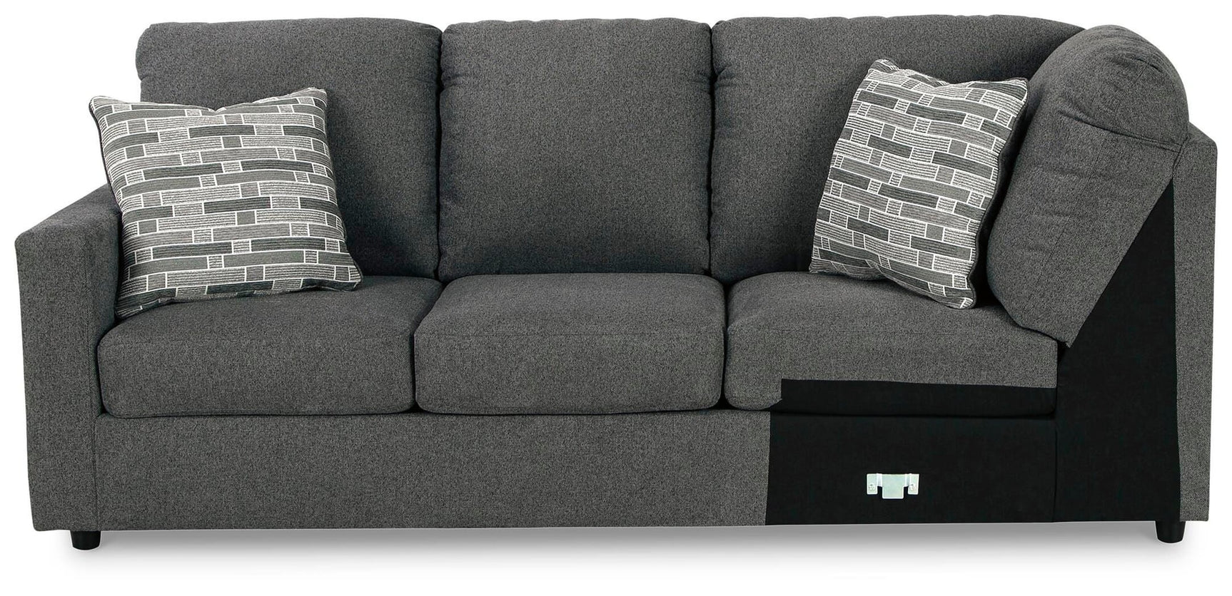 Edenfield Charcoal 3-Piece Sectional with Ottoman - image 5