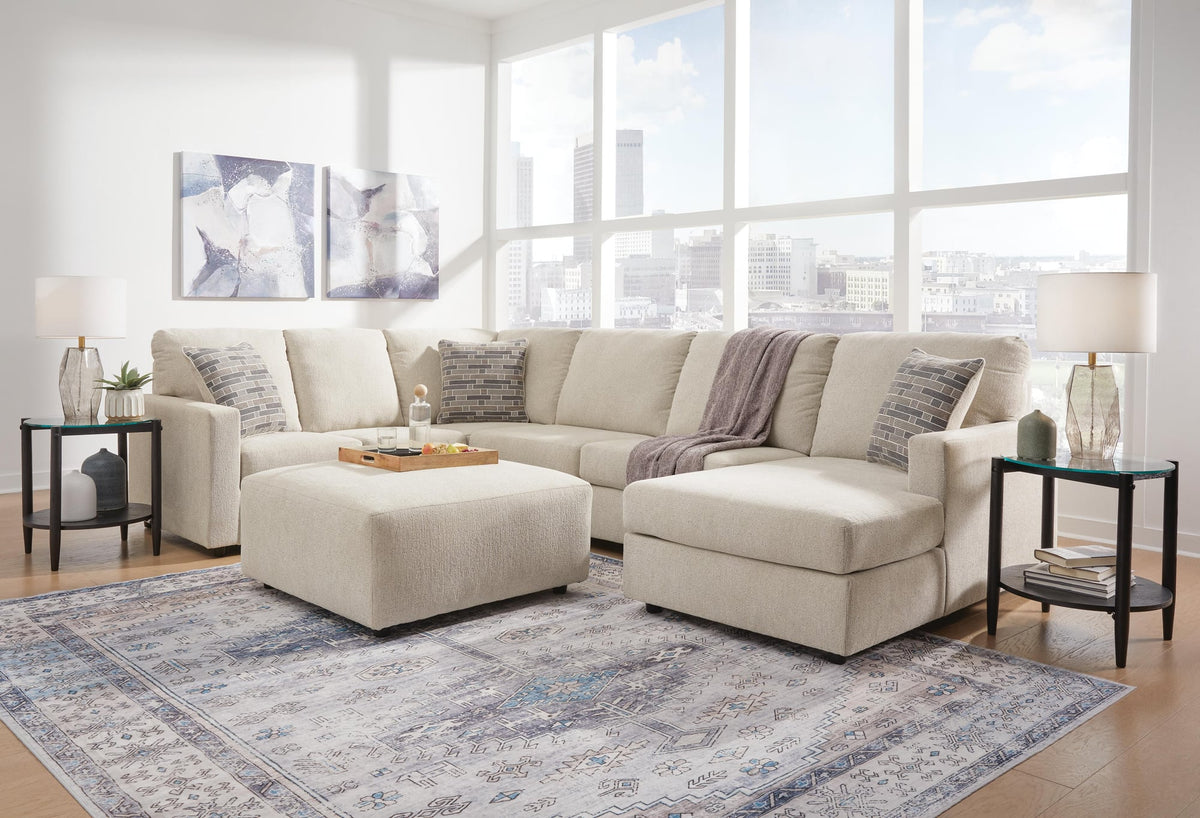 Edenfield Linen 3-Piece Sectional with Ottoman - image 1