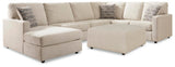 Edenfield Linen 3-Piece Sectional with Ottoman - image 2