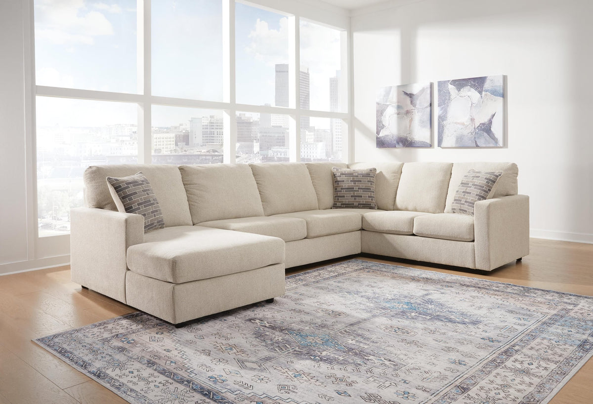 Edenfield Linen 3-Piece Sectional with Ottoman - image 9