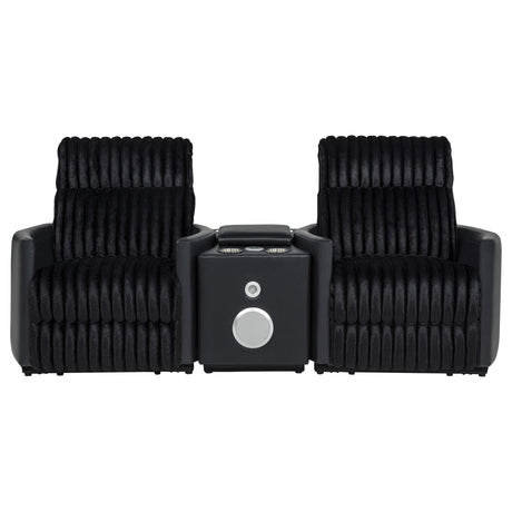 Madden 3-piece Corduroy Upholstered Manual Theater Seating Black — product image 5