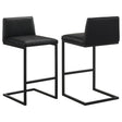 Vardon Genuine Leather Bar Stool Black Set of 2 — product view