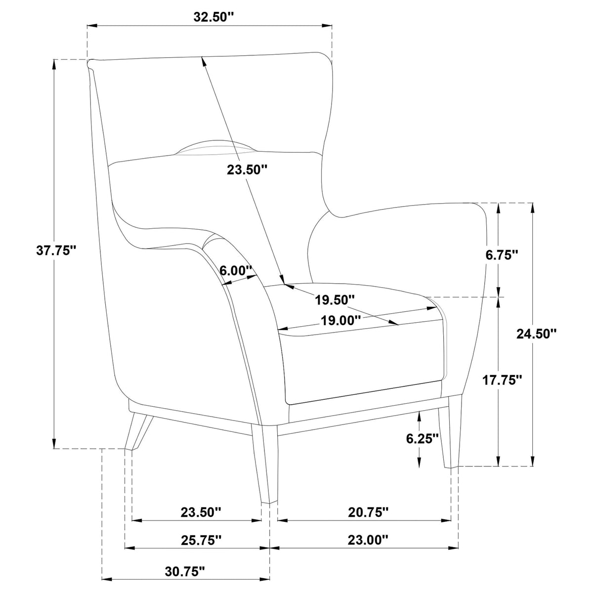 Catala Upholstered High Back Accent Chair Stone and Coffee — product image 13