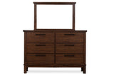 Brown Modern Traditional Solid Wood Veneers Fabric Upholstered Tufted Shelves Bedroom Set - Ella Furniture