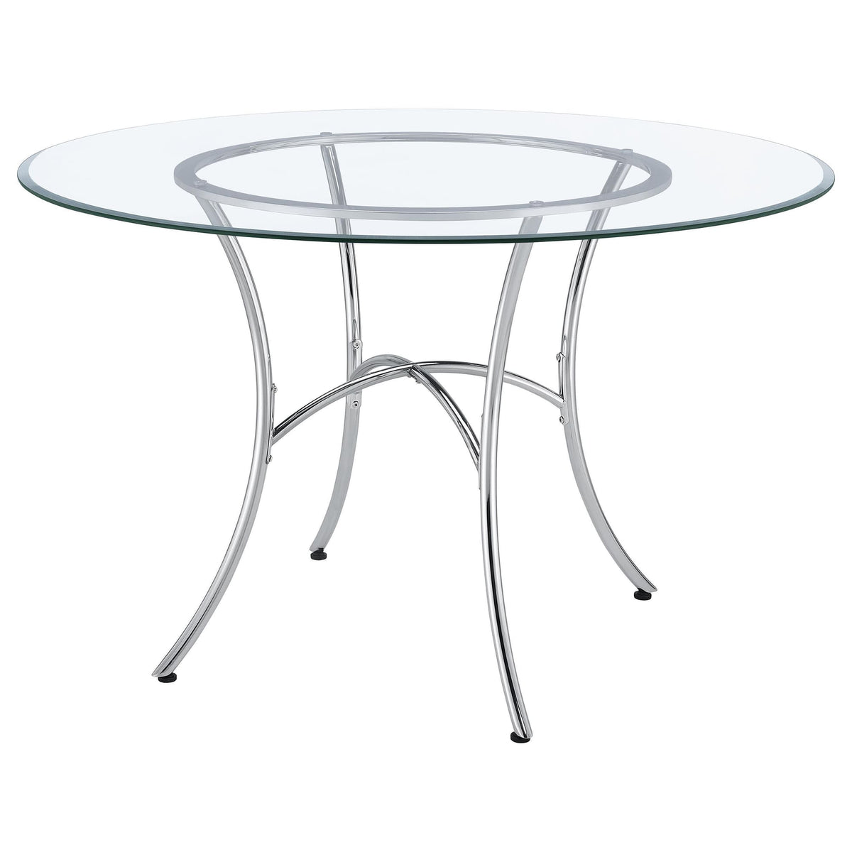 Kline 48-inch Round Glass Top Dining Table Chrome — product image 3