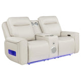 Rojas 3-Piece Dual Power Reclining Sofa Set with Drop-Down Console Greige — product image 5