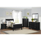 Mayville Black Modern Traditional Okume Veneer, Wood And Engineered Wood Youth Twin Sleigh Bed - Ella Furniture