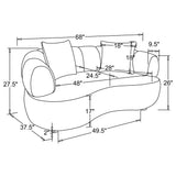 Casarin Brown Fabric Channel-Back Loveseat — product image 9