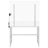 Eliza 2-Piece White Vanity Set with Hollywood Lighting and Upholstered Stool