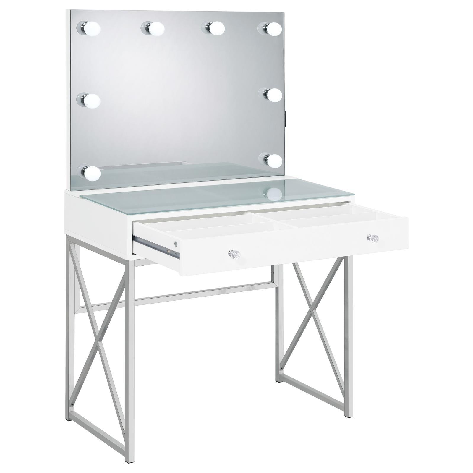 Vanity set assembled in bright room setting