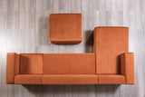 Elizabeth Orange Velvet 4-Piece Sectional sofa main view