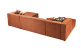 Elizabeth Orange Velvet 4-Piece Sectional sofa main view
