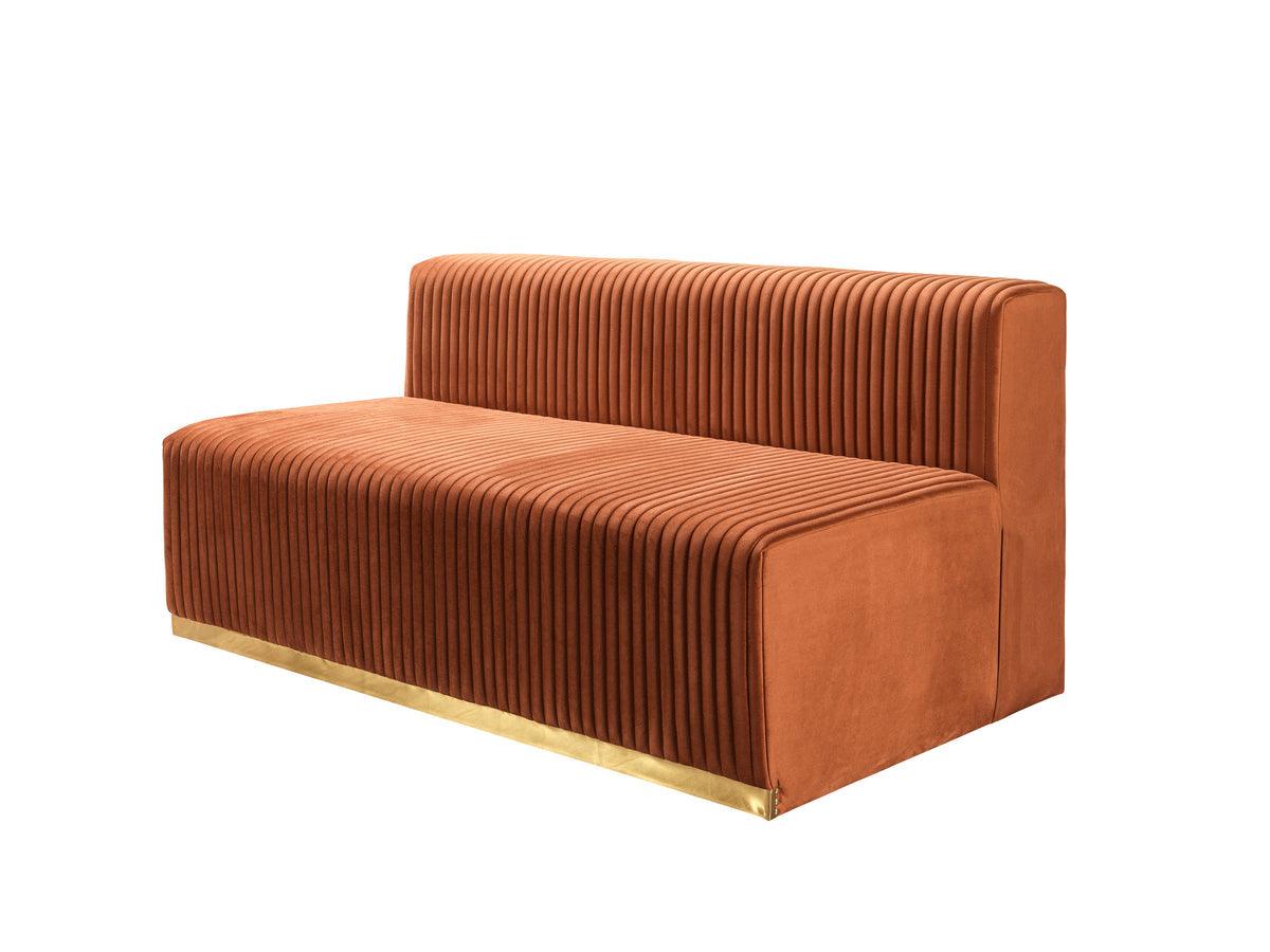 Elizabeth Orange Velvet 4-Piece Sectional sofa main view